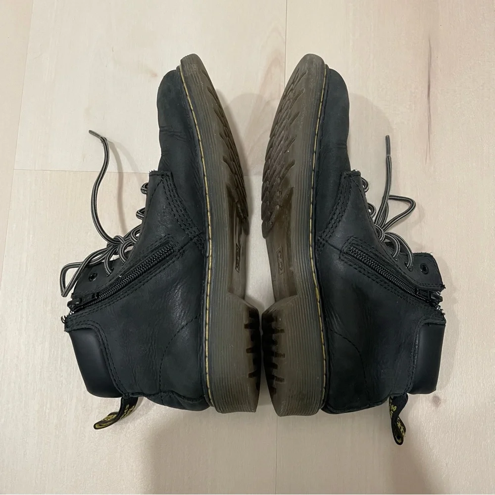 Dr. Martens Kids Boots Padley Black Size 3 Youth Zipper Lace Up Leather